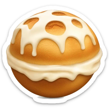 boule beige avec crème fouettée à l’intérieur  sticker