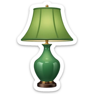 lamp with green lampshade sticker
