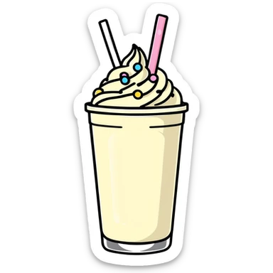vanilla milkshake with sprinkles sticker