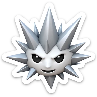 iOS-style 3D emoji: jagged abstract burst with irregular sharp spikes, bright white and light gray tones, subtle glossy reflections, conveying sudden impact; no circles, no yellow, no faces, no text sticker