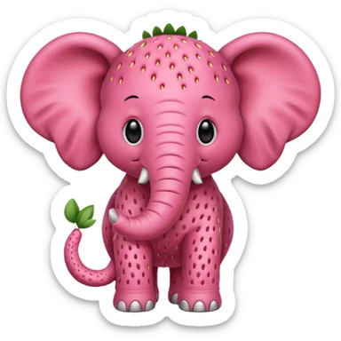 Strawberry elefant sticker