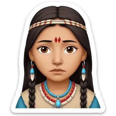 sad  eyes Native american woman sticker