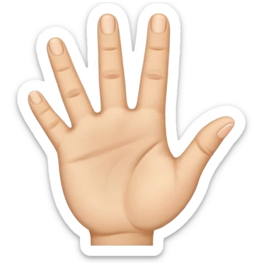 Palm facing hand with thumb index and middle finger out sticker