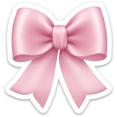 light pink ribbon bow sticker