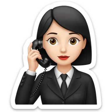 receptionist using Old Typical Phone sticker