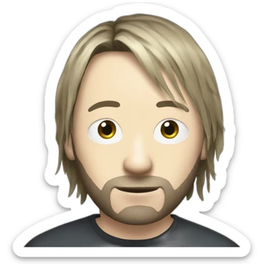 thom-yorke-with-bob-haircut sticker