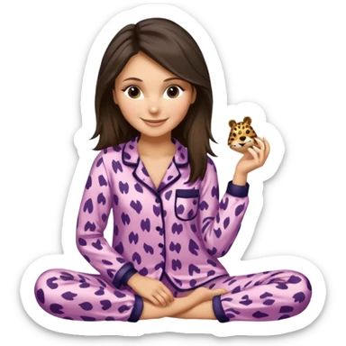 Nina Dobrev in animal print pyjamas sticker