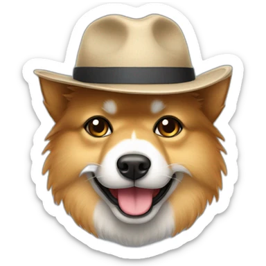 Zwergspitz with a hat sticker