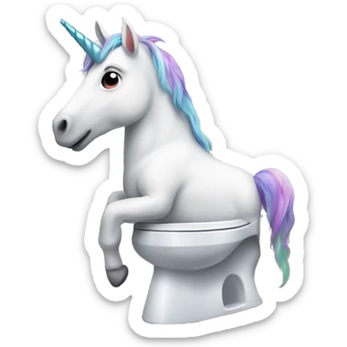 Unicorn sitting on the toilet  sticker