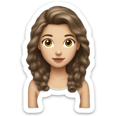 Girl-brunette-and-cat-angora-beige sticker