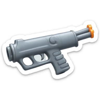water gun, long gun gray sticker