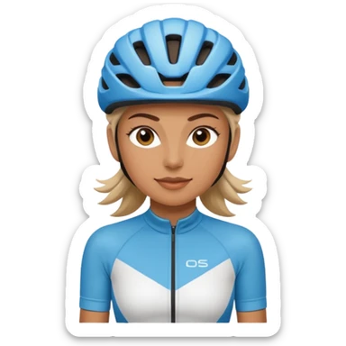 cyclist woman sticker