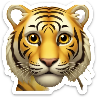 Un tigre jaune avec des eclaire sticker