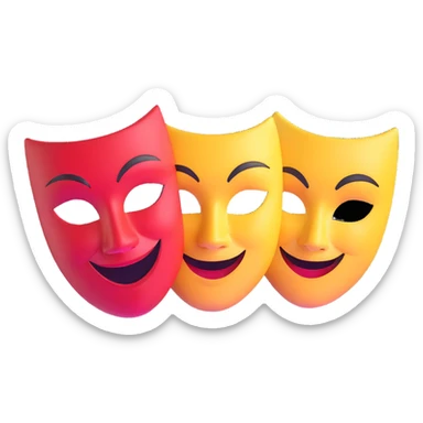 pair of theatre masks comedy and tragedy sticker