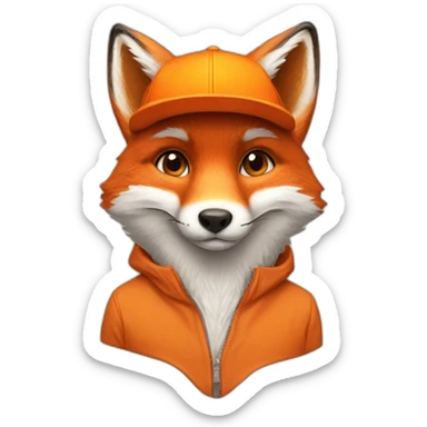 fox with an orange cap sticker
