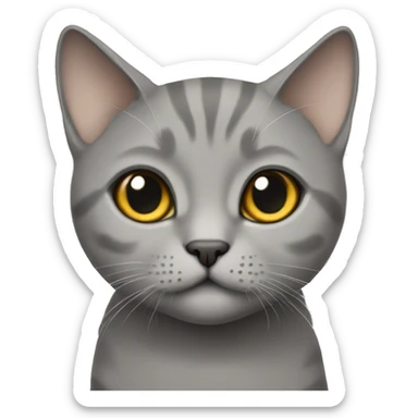 British short hair cat in grey cute looking sticker