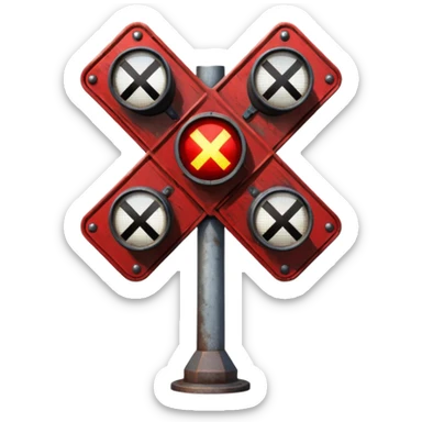 Railroad crossing light sticker