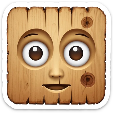 uma madeira com cara de sticker