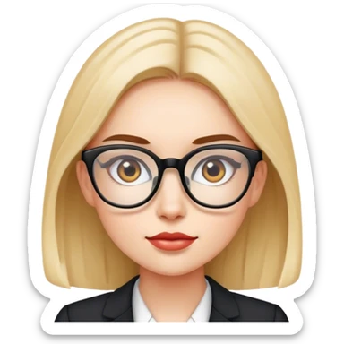 business girl ad eyeglass sticker