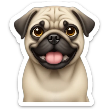 Crea un Pug con cara de preocupado  sticker