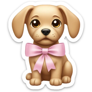 Light pink bow with a dog sticker