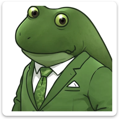 bufo in a japanese suit sticker