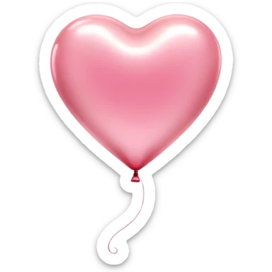 Cinematic tiny floating heart balloon, glossy and round, warm pink hues, slightly transparent with a soft glow, delicate string gently swaying, dreamy and adorable. sticker