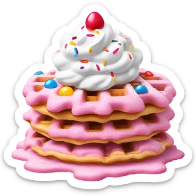 Pink waffles  sticker