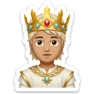 Sun Prince – sun circlet + white tunic sticker