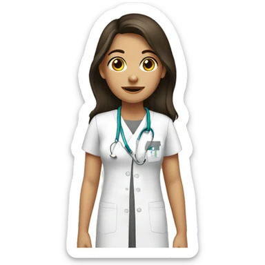 Brunette girl in hospital sticker