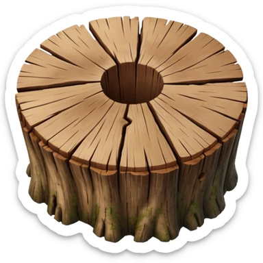 tree stump top view sticker