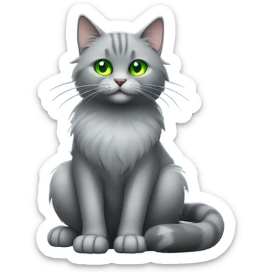 Grey cat  sticker