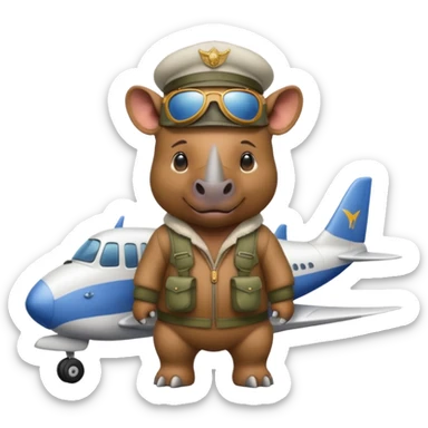 Rhino on airplane sticker