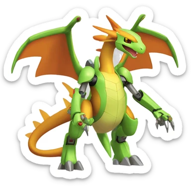 Mechanical Flygon-Charizard-Medabot-Mecha full body sticker