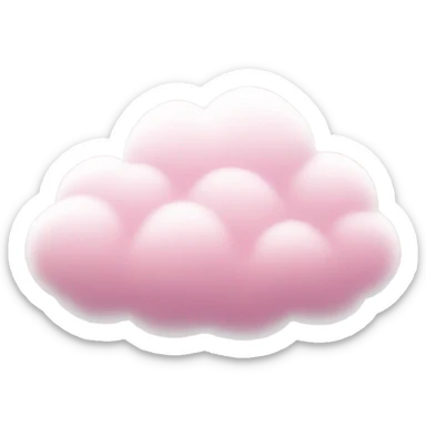 Pink cloud with many skowflakes underneath  sticker