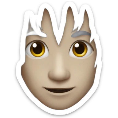 Elf vampire with silver hair sticker