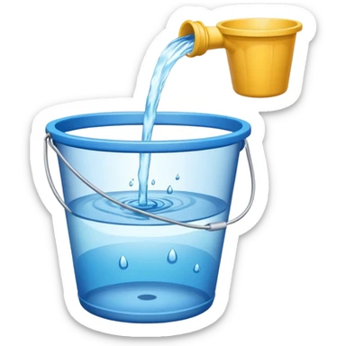 a bucket being poured out sticker