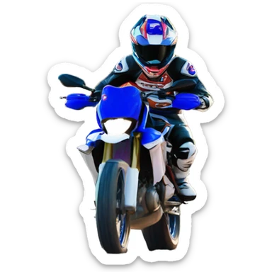 Mario sur une moto Yamaha 125yz sticker