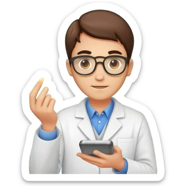 forest chemist holding unstable glowing mix sticker