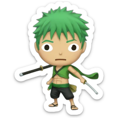 Zoro one piece  who run in the bad direction sticker