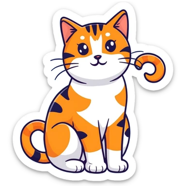 playful orange tabby cat sticker
