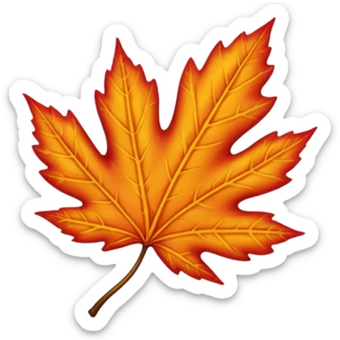 emoji of fall leaf sticker