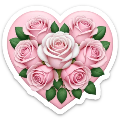 pastel roses in a heart bouquet sticker