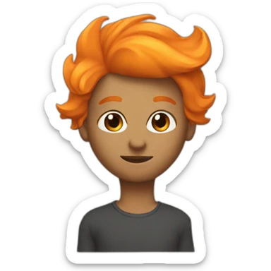 Flama en forma de U color naranja sticker