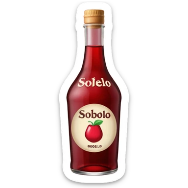 make a sobolo(ghanain drink) make it be in a bottle and the label should say sobolo and spell it like this and the drink dark red sticker
