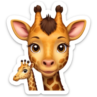 Woman with a giraffe neck  sticker