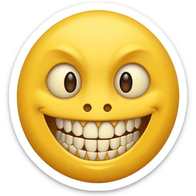 Cursed emoji with teeth sticker