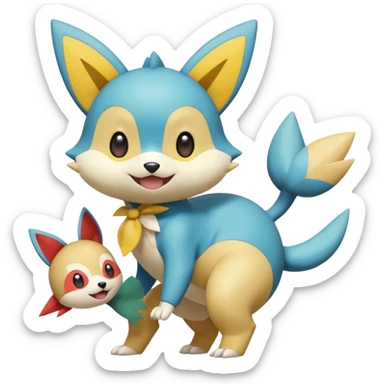 Victini-Pichu-Oshawott-Sneasel-Fakémon-hybrid-creature (full body)  sticker