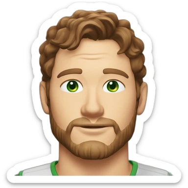 Chris Pratt brunette green eyes sticker