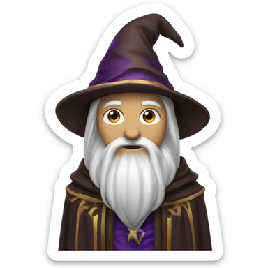 a wizard with magician vibe wearing cloak  sticker
